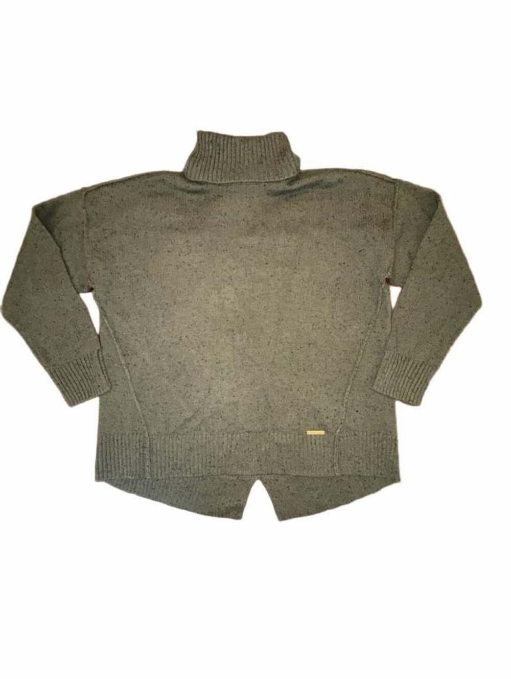 Michael Kors Turtleneck Sweater Size L Olive Green High Low Knit